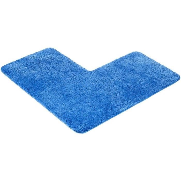 Tapis De Bain Antidérapant 40x60 Cm - Microfibre Super Absorbante, Dos TPR Anti-glisse - Lavable Machine, Couleur Unie (Gris)