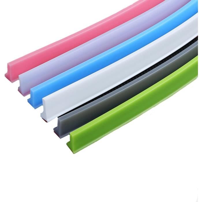 Barrière Silicone Anti-eau Pour Douche Et Salle De Bain - Bande Adhésive Blanche, Retient L'eau, Antidérapante