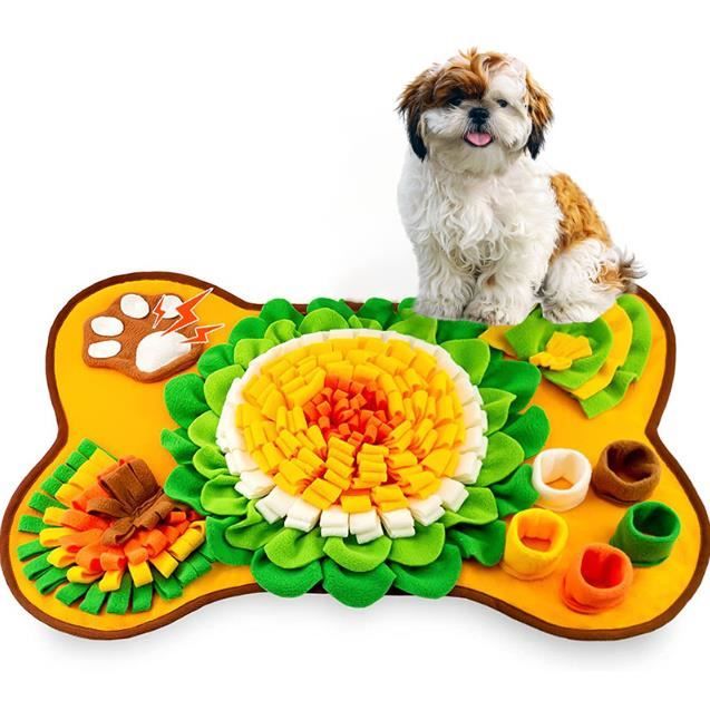 Tapis de Fouille Chien,Tapis de Chien Snuffle Mat Pliable,Renifler Le Tapis pour Les Chiens Plusieurs Options de Difficulté,64x43cm