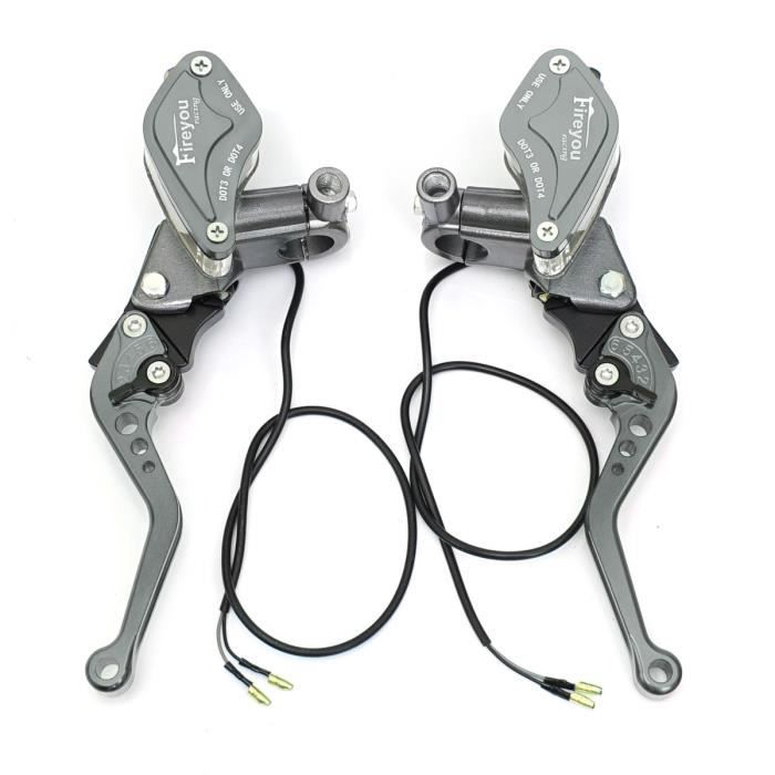 Paire De Leviers De Frein Et Embrayage Universels 22 Mm – Aluminium CNC Anodisé, Réglables, Couleur Rouge Leviers Maître Cylindre Moto