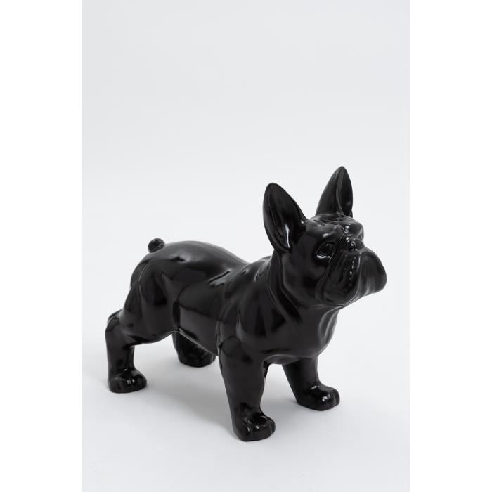 suruim Nordique Français Bouledogue Chien Statue Décoration de La Maison Accessoires Artisanat Résine Animal Ornement Figurine Salon Sculpture (Blanc, 19X11X23cm