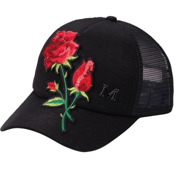 casquette fleur rose