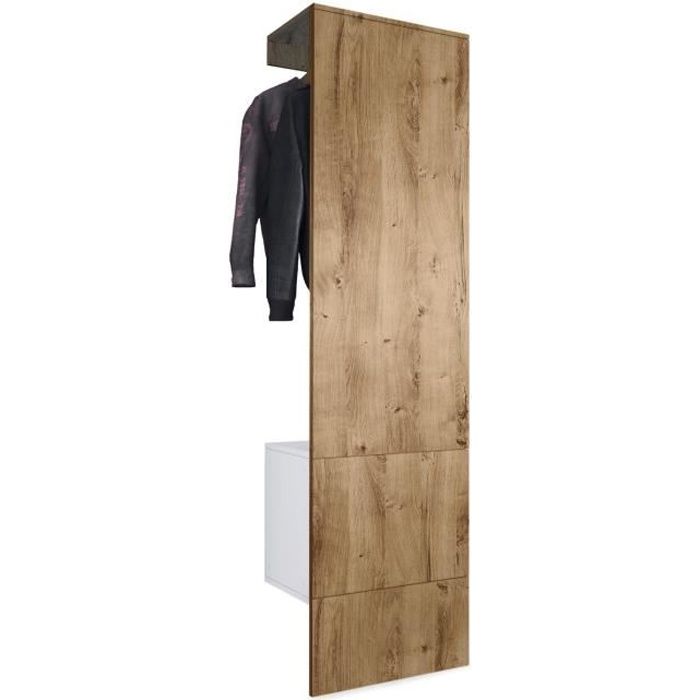 Vladon Vestiaire Garderobe Carlton Set 5 Corps en Blanc mat - Panneau portemanteau en Chêne Ribbeck Vladon Vestiaire Garderobe Carlton Set 5 Corps en Blanc mat - Panneau portemanteau en Chêne Ribbeck