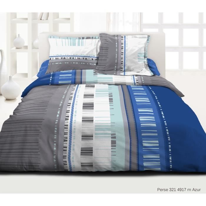 Parure de draps 2 personnes 100coton 140x190 cm Cdiscount Maison