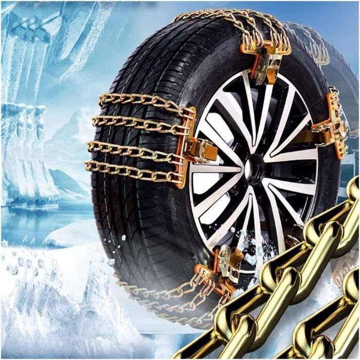 Chaînes à Neige Antidérapantes - Lot De 10 Pour Pneus Voiture - Urgence Neige, Boue, Verglas - Réutilisables