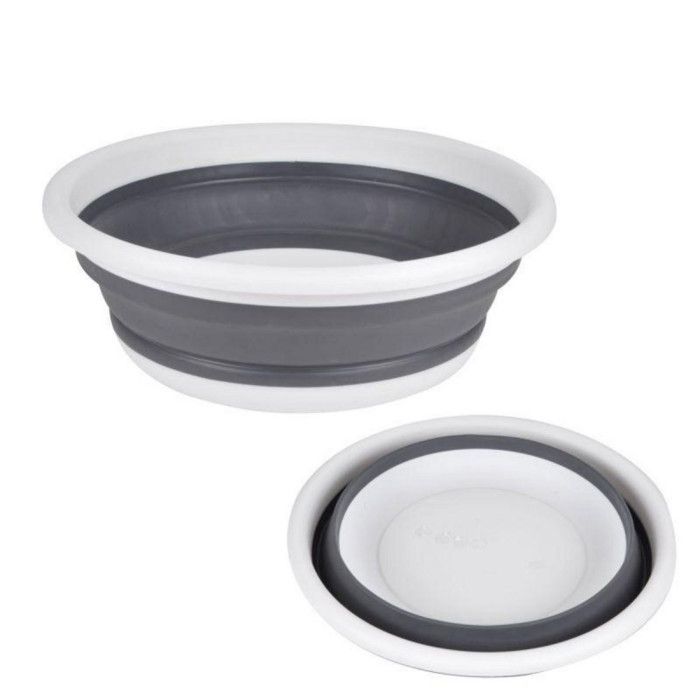 Bassine Pliable 5five - 6L Gris/blanc - Gain De Place Idéal Ménage Et Lessive