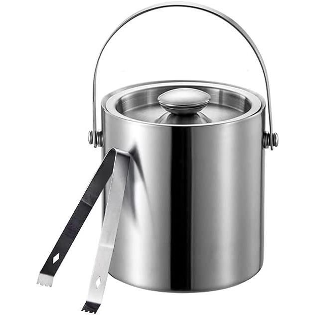 Sailnovo Seau à Glaçons En Acier Inoxydable Avec Pince Et Pelle à Glaçons - Élégant Et Pratique