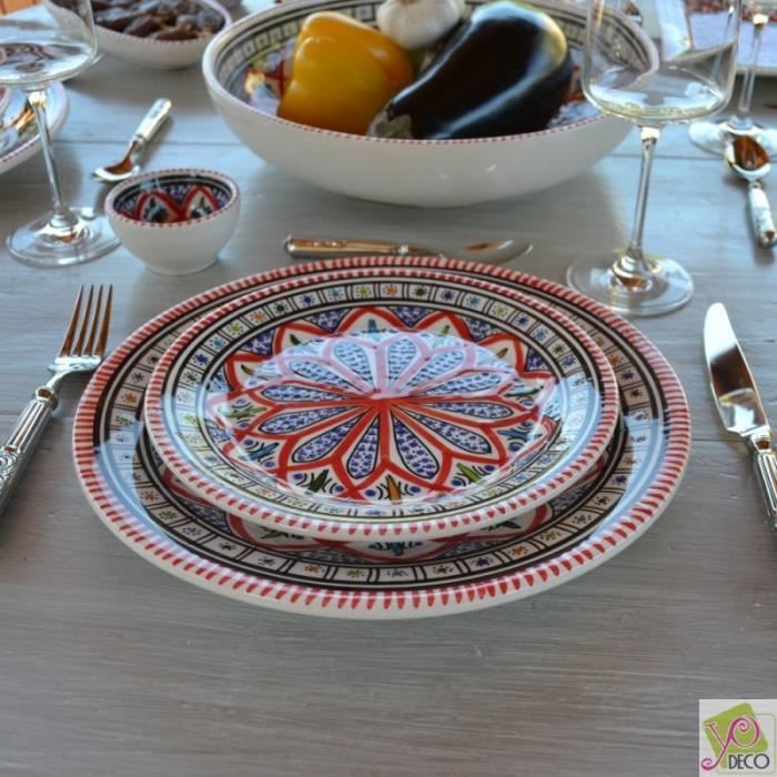 Service de table avec bol Bakir rouge - 6 pers