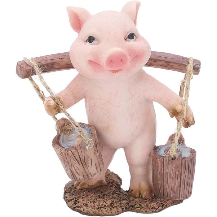 Statuette Cochon Assis Sur Toilettes - Décoration De Bureau Humoristique En Vinyle - 3x6x7 Cm - Cadeau Drôle Et Original