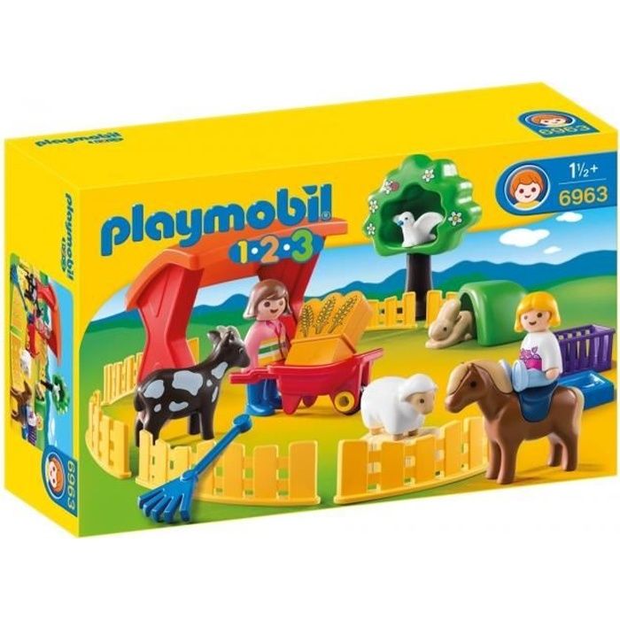 PLAYMOBIL 1.2.3. - 6963 - Parc animalier pour enfants de 18 mois et plus -  Cdiscount Jeux - Jouets