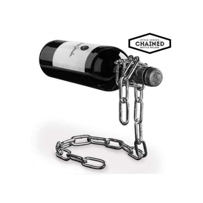 Porte-bouteille Design original avec chaine chomée