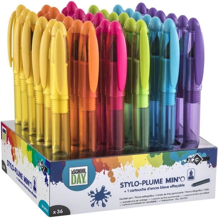 Cartouches D'Encre Effaçables Maped Bleu - Lot De 20 - Pour Stylos Plume Rechargeables