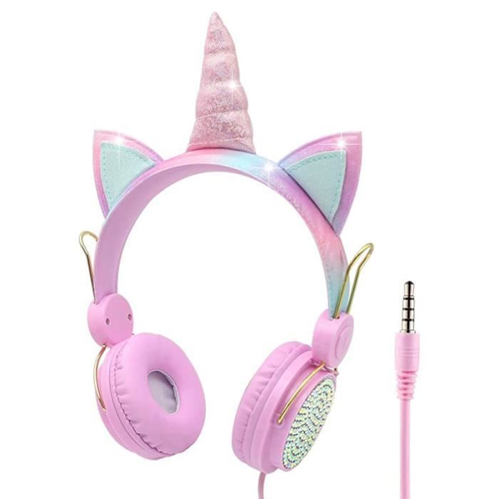 101501 Casque Pour Enfants, Licorne Avec Strass Étincelants Pour Filles,  Casque Filaire Avec Bracelet Licorne, Casque Stéréo [H591] - Cdiscount Jeux  - Jouets