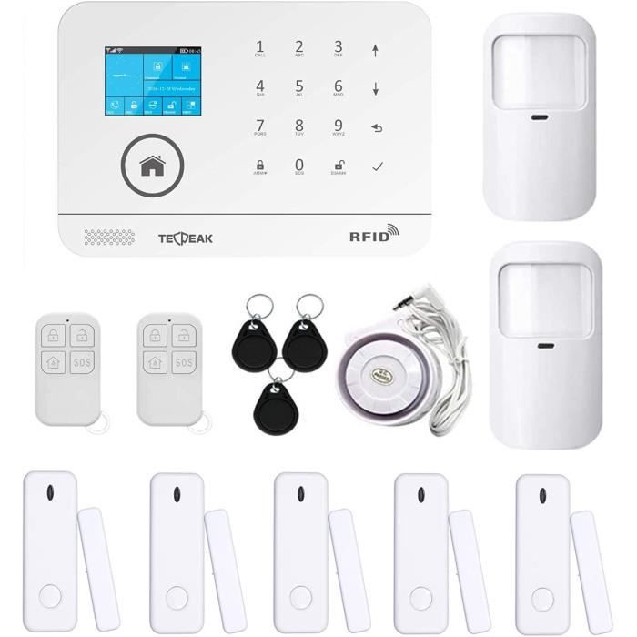 TecPeak WiFi/GSM Alarmanlage - Kabelloses Sicherheitssystem Für Zuhause