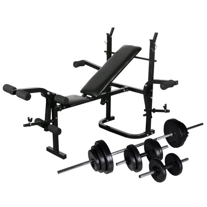Vidaxl Banc D Entrainement Avec Support De Poids Jeu D Halteres 30 5kg Prix Pas Cher Cdiscount