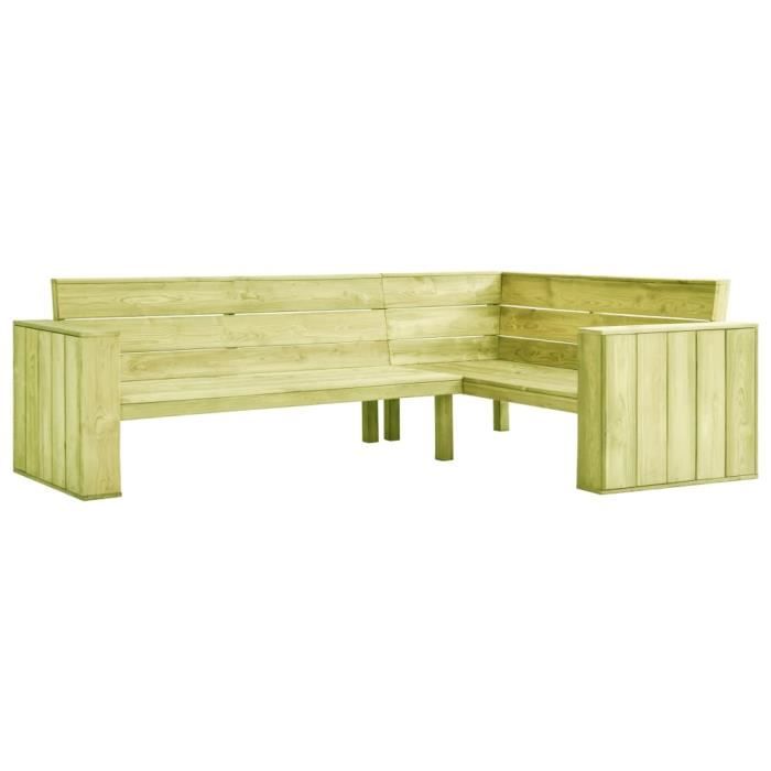Banc d'angle jardin Pin 239 cm - vue 2