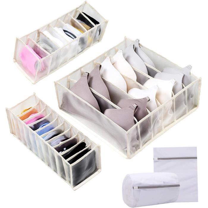 AINIYNM Boîte De Rangement 16 Compartiments – Organisateur Pliable Pour Jeans, Pulls Et Vêtements (43x43x24cm)