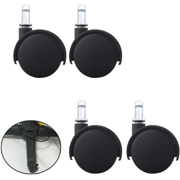 Lot De 4 Roulettes Pivotantes 360° Plastique – Tige Filetée M8, Roue 1.5 Pouces (40 Mm), Charge Meubles & Chariots, Noir