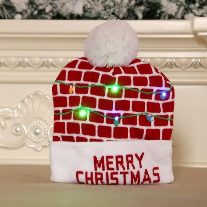 décorations de Noël Bonnet unisexe Tricot Chapeau chaud Automne Hiver Bonne élasticité pour une fête de Noël cadeaux décoratifs de fê chapeau à LED Chapeau Noël Décoration de Noël 