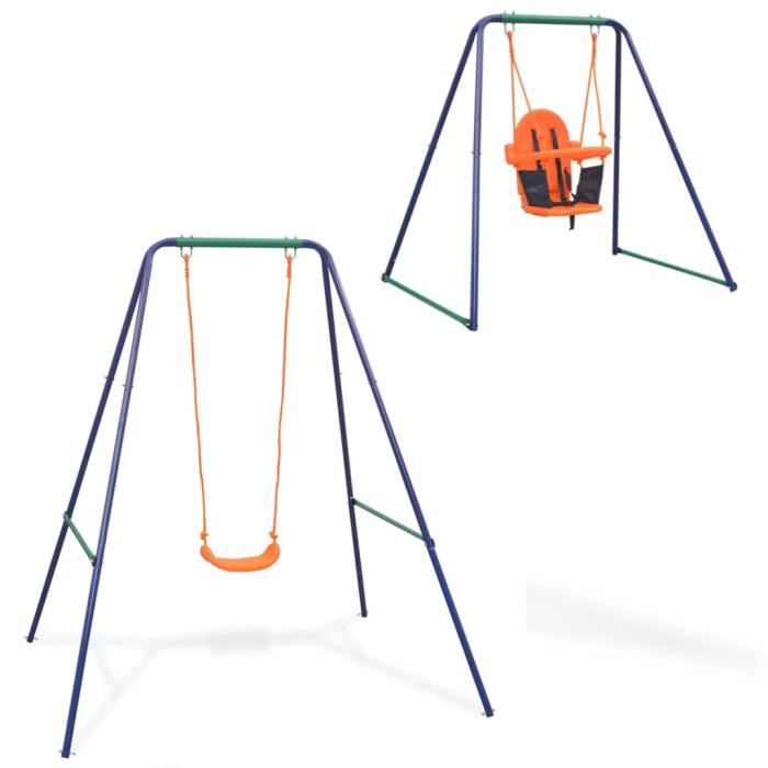 Portique Balançoire Extérieur avec 2 Balançoires GIANTEX-Cadre Portique Balançoire Extérieur avec 2 Balançoires GIANTEX-Cadre