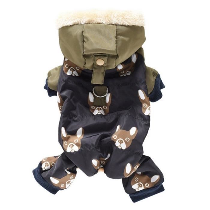 Animalerie Veste A Quatre Pattes Pour Chien Vetement D Hiver Imprime A La Mode Disponible En Rouge Et En Noir Taille Type B L Cdiscount