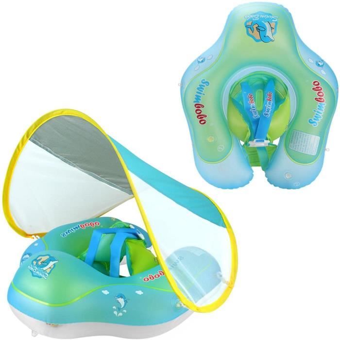 Bouée Bébé GLINKADO Avec Pare-Soleil UPF 50+ - Pour Piscine/Plage | Enfant 6-36 Mois | Siège Rembourré