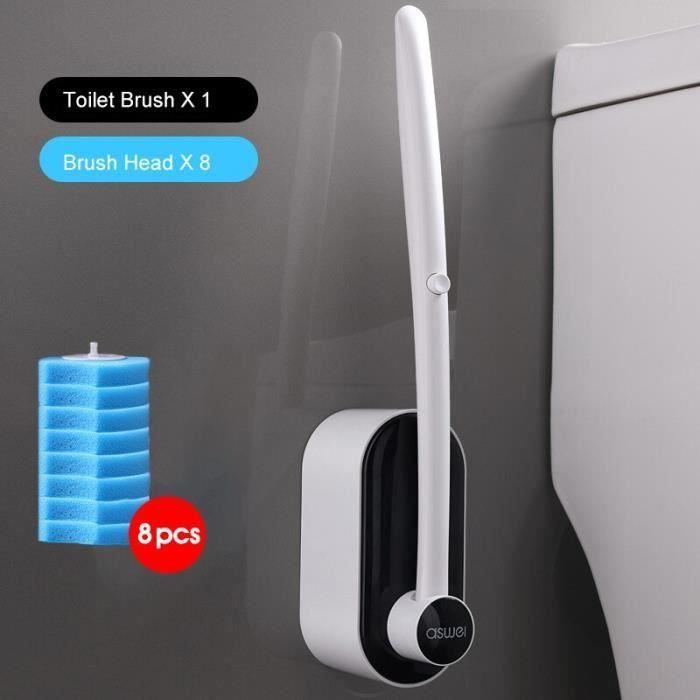 Brosse De Toilette Jetable Avec 18 Têtes - Nettoyage Facile, Fixation Murale Ou Sol - 7
