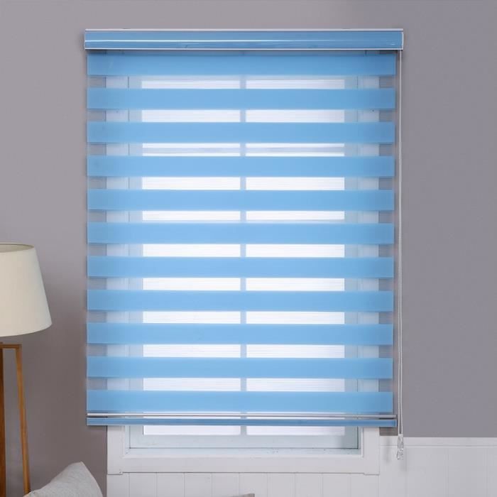 Store Enrouleur Jour Et Nuit Sans Percage Bleu 35x140 Cm Store De Fenetre Occultant Pour Chambre Salon Bureau Version Stantard Cdiscount Maison