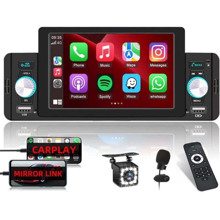 Autoradio Apple Carplay, Bluetooth, Android-Auto, Mains Libres