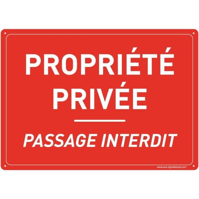 Aua Signaletique Cartello 'Accesso Interrato - Proprietà Privata' 20 Cm, In PVC 1,5 Mm O Alluminio Dibond, Made In France