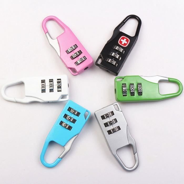 Lot De 8 Mini Cadenas à Combinaison 3 Chiffres - Serrures Voyage Pour Valises, Sacs à Dos Et Casiers (Blanc & Noir)
