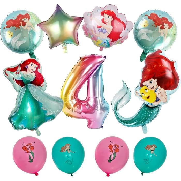 5 Ballons Anniversaire Fille 4 Ans - 1 Ballon Chiffre 40 Pouces + 4 Ballons Flocon De Neige - Aluminium Bleu Et Argent - Pour Fêtes D'hiver, Noël - 10