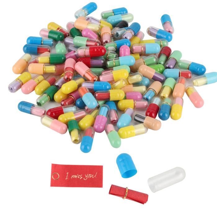 100 Pièces Souhaitant Défiler Papier,Message Lettre Capsule