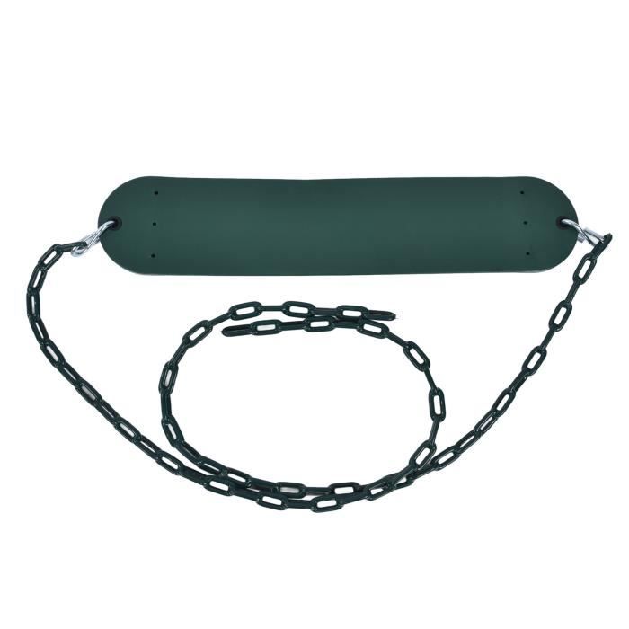 Dolibest Balançoire Extérieure Siège Bois Avec Cadre Acier - Charge Jusqu'à 226kg, Corde Réglable