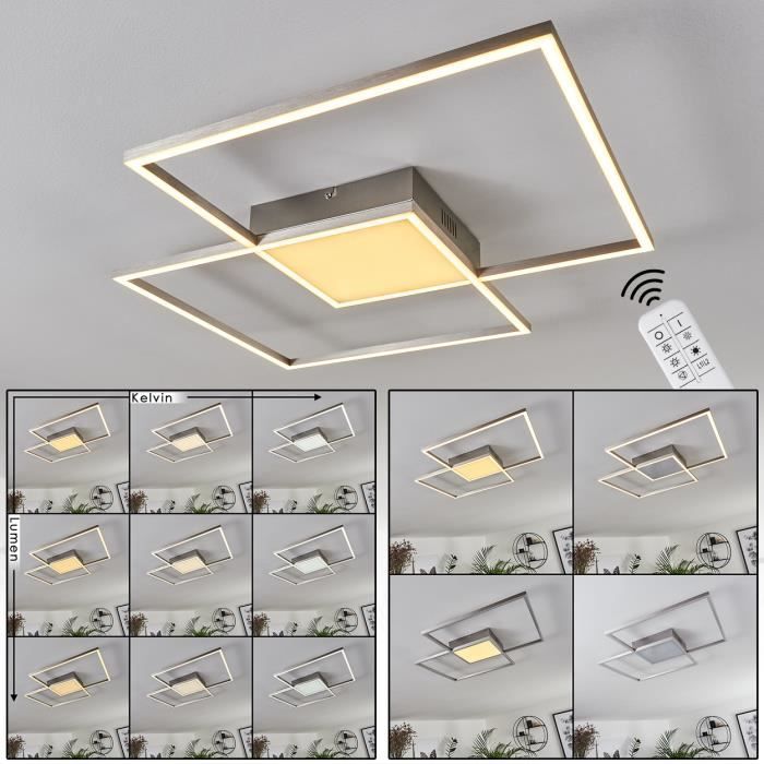 Plafonnier LED Torresella en métal nickel mat