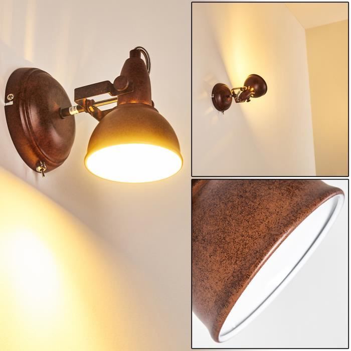 Applique Murale Tina Spot Orientable - Nickel Mat, Culot E14, IP20, Pour Intérieur