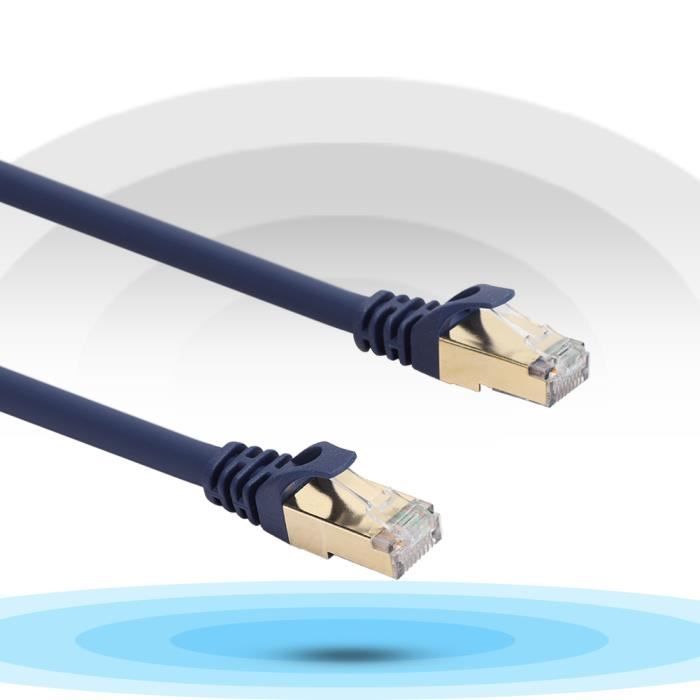 ARISKEEN Câble Ethernet Cat 8 0,5 m, catégorie 8 tressé, plat haute vitesse (40 Gbps