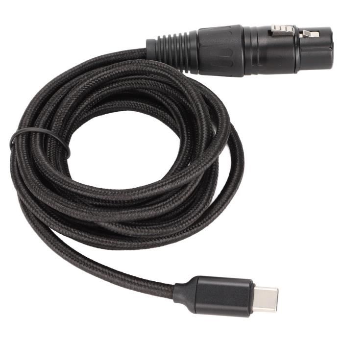 Câble audio de microphone de type C vers XLR, câble à 3 broches, adaptateur  de micro mâle vers femelle, ligne de connexion USB 2.0, sans lecteur pour  ordinateur