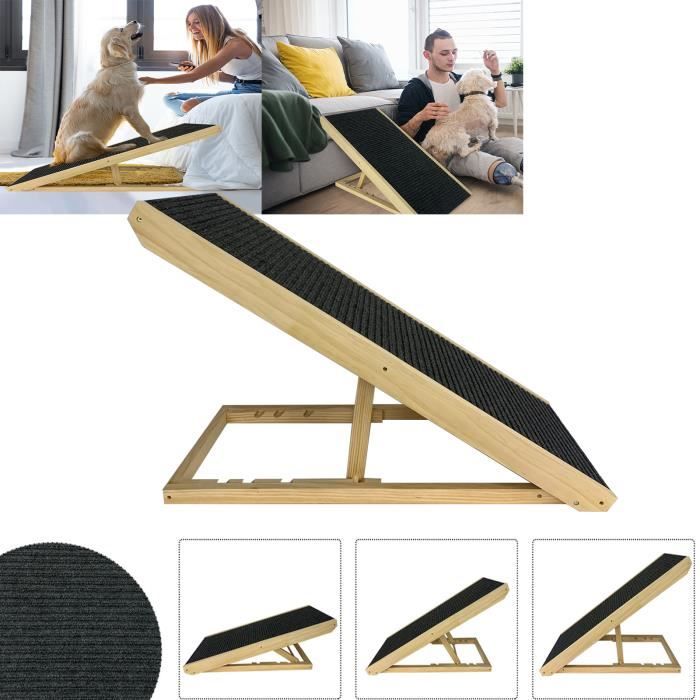 Comparer les prix de LZQ Rampe Pliable pour chien Escalier pour animaux en Bois, Réglable en hauteur Surface antidérapante pour lit canapé