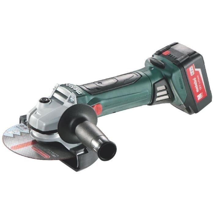Meuleuse d'angle sans fil METABO W 18 LTX 150 Quick 18V 2 batteries chargeur accessoires