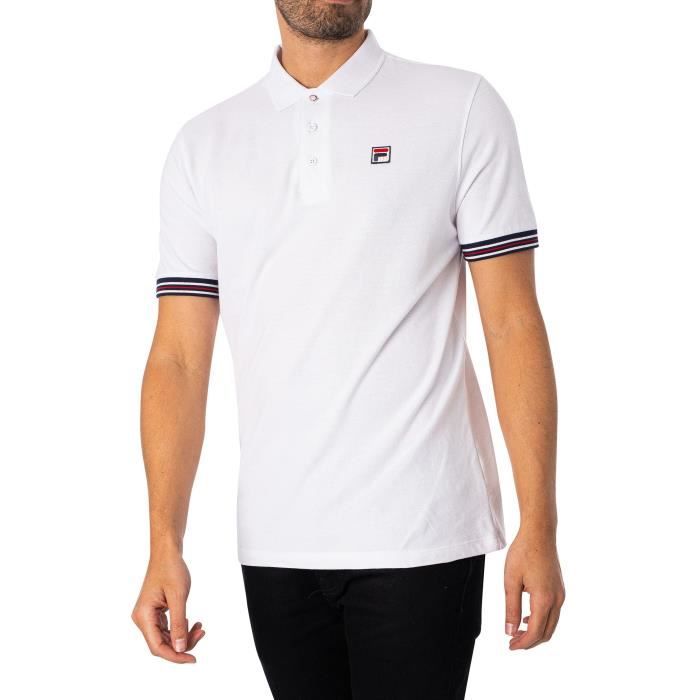Polo Rayures Omari Heritage Fila Homme Blanc Blanc