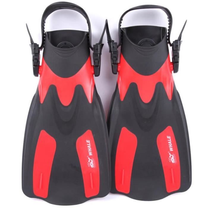 Udbrud Palmes Courtes Réglables Taille 32-36 - Palmes Natation Snorkeling Antidérapantes Pour Adultes