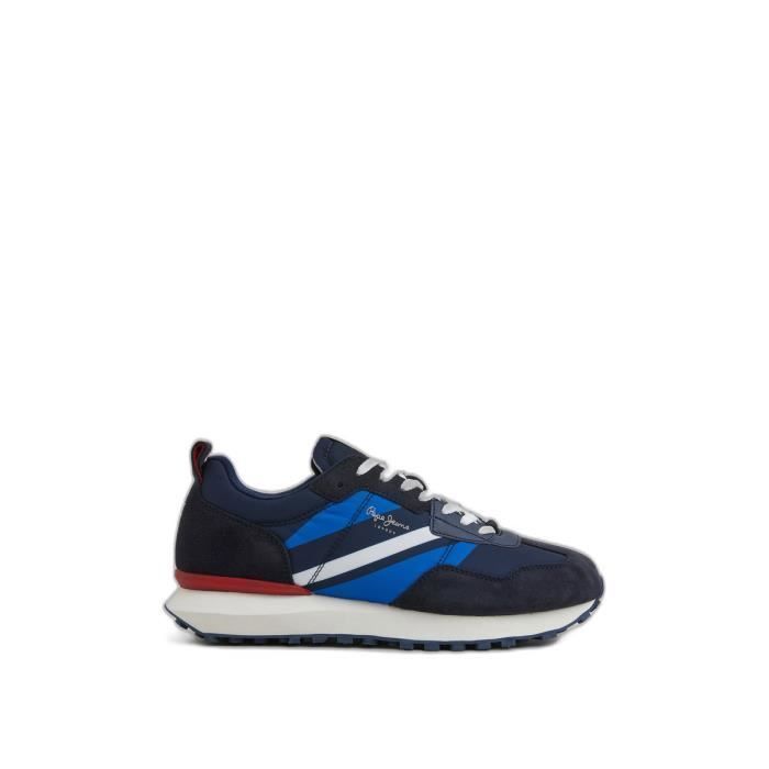 Pepe Jeans Baskets Pepe Jeans Foster Man Print - navy - 43 - Homme - Adulte - Bleu - PEPE JEANS - Lacets - Textile - Plat