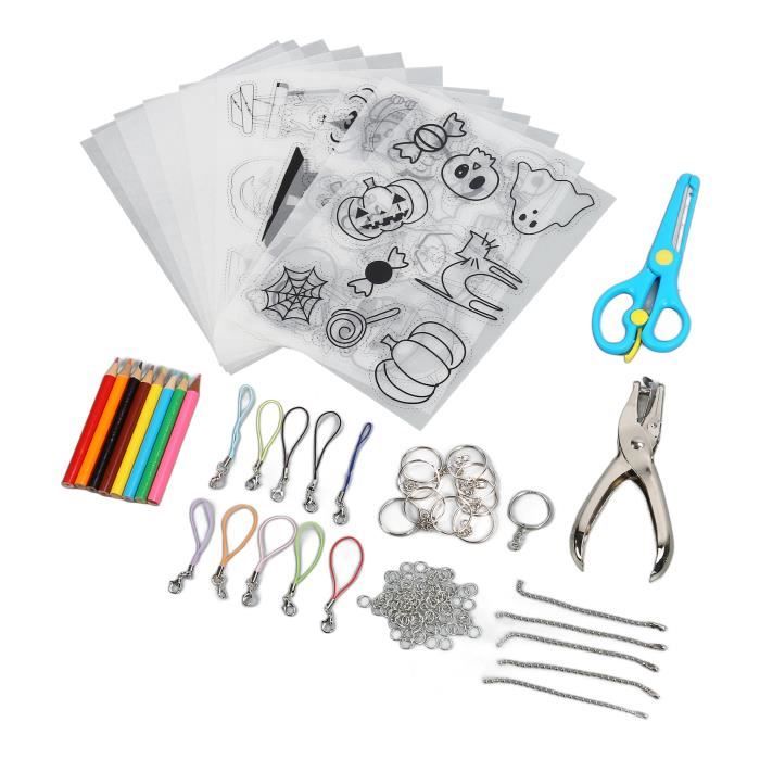VMUTGA - Kit Feuille Plastique Fou - 25 Feuilles + Accessoires Pour Porte-clés DIY