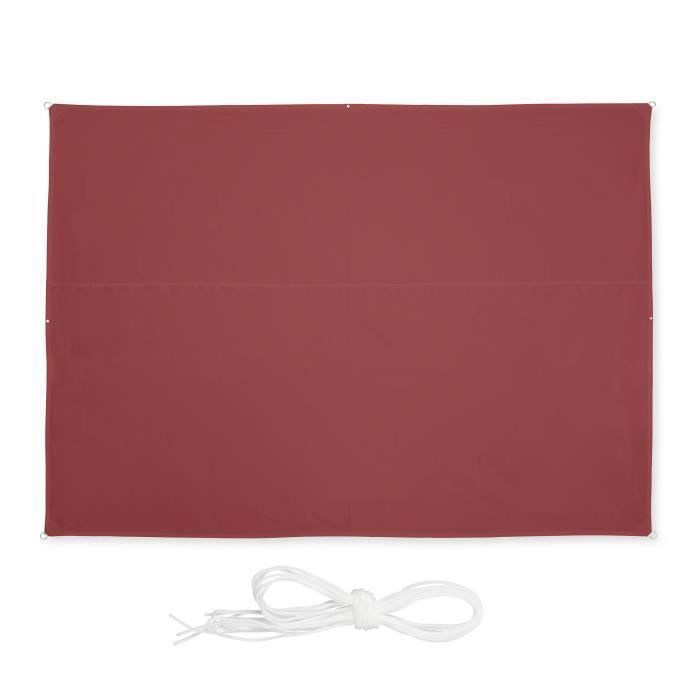 Voile d'ombrage rectangulaire brun rouge - 10035832-1342