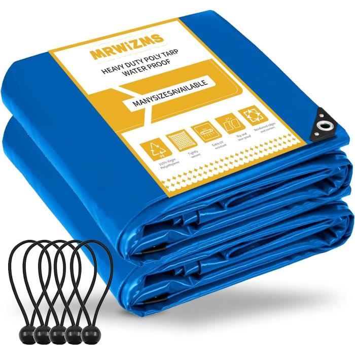 Bâche De Protection En Polyéthylène 120G-M² Bâche Imperméable,Étanche Et Résistante Aux