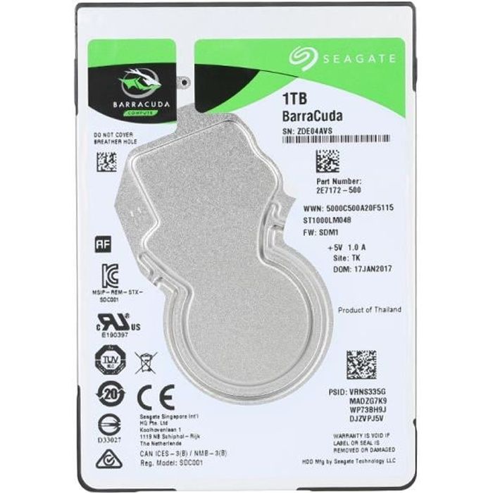 SEAGATE Disque dur HDD ST1000LM048 - 1To - 2.5\