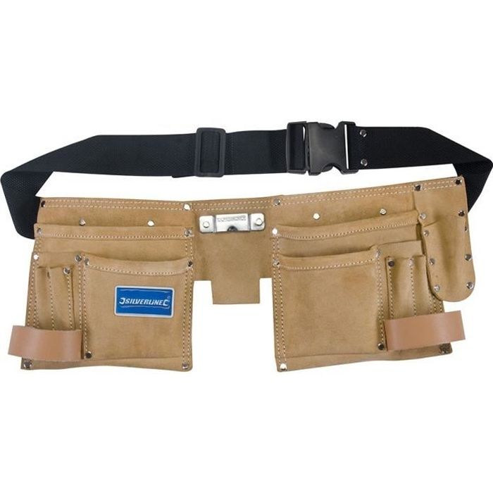 Ceinture-sacoche en daim SILVERLINE - Double poche - 11 poches