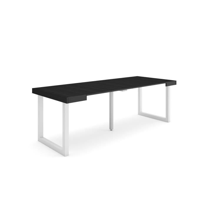 Table console extensible, 220, Pour 10 personnes, Pieds bois massif