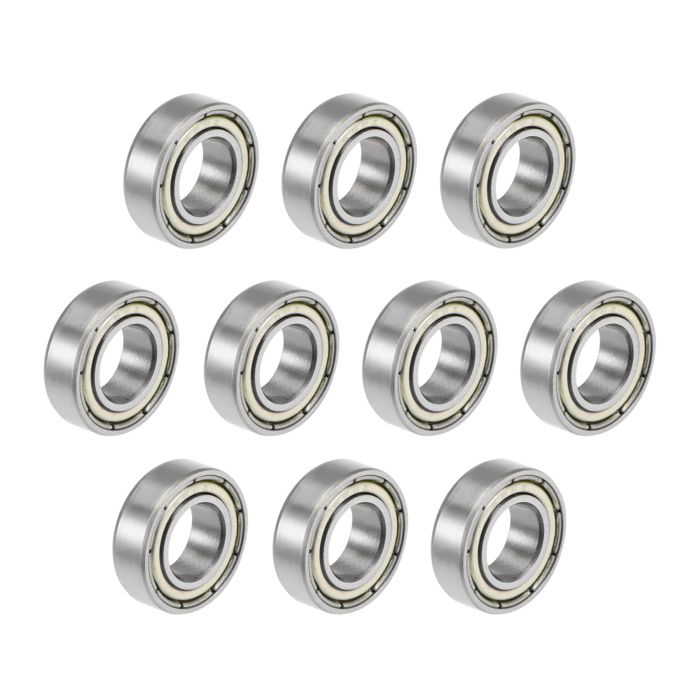 sourcing map 687ZZ Roulement à Billes à Gorge Profonde Z2 7mm x 14mm x 5mm Double Blindage Acier Carbone 8Pcs 